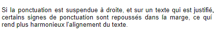 Exemple avec hanging-puctuation